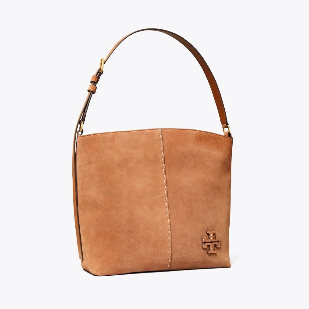Tory Burch Tan Suede McGraw Hobo Bag